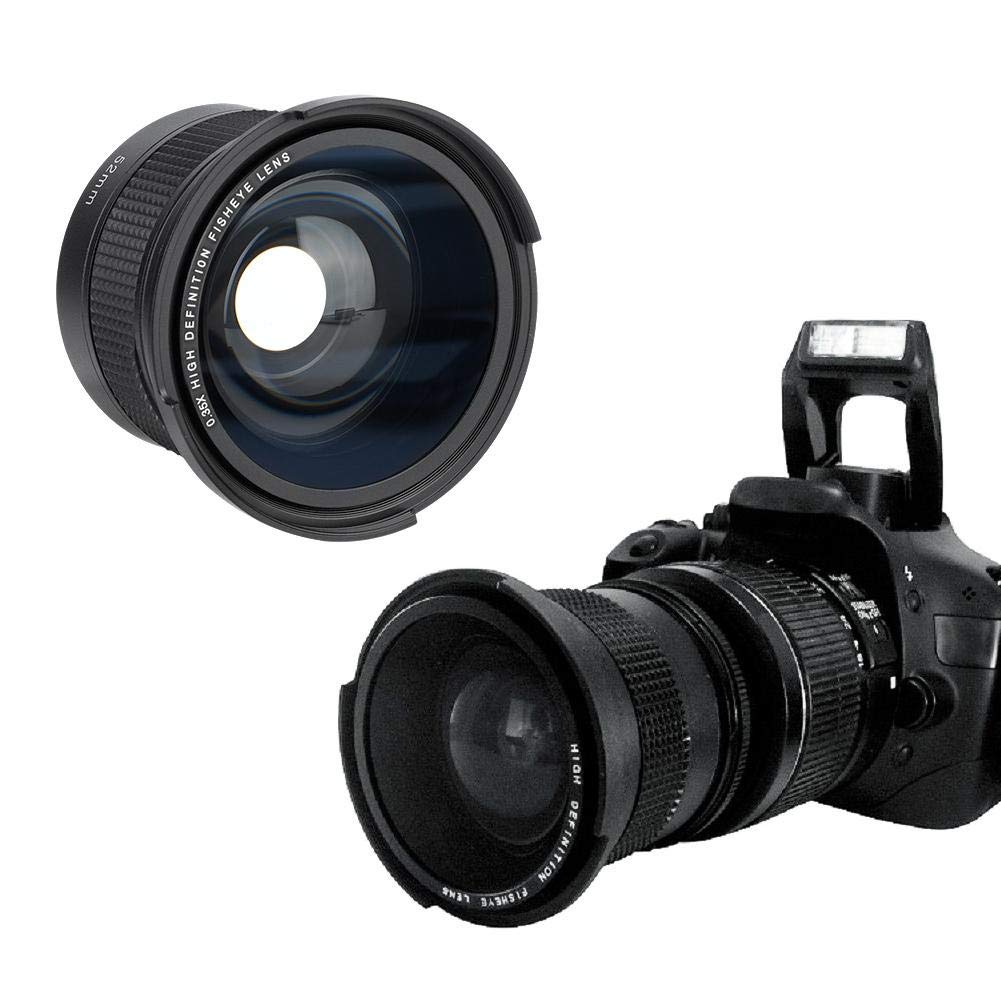 Vbestlife Lente Ojo de para cámara, Lente de Ojo de Gran Angular 52mm 0.35X con Bolsa de Almacenamiento de Tapas de Lentes para/Nikon//Minolta/Pansonic//Pentax