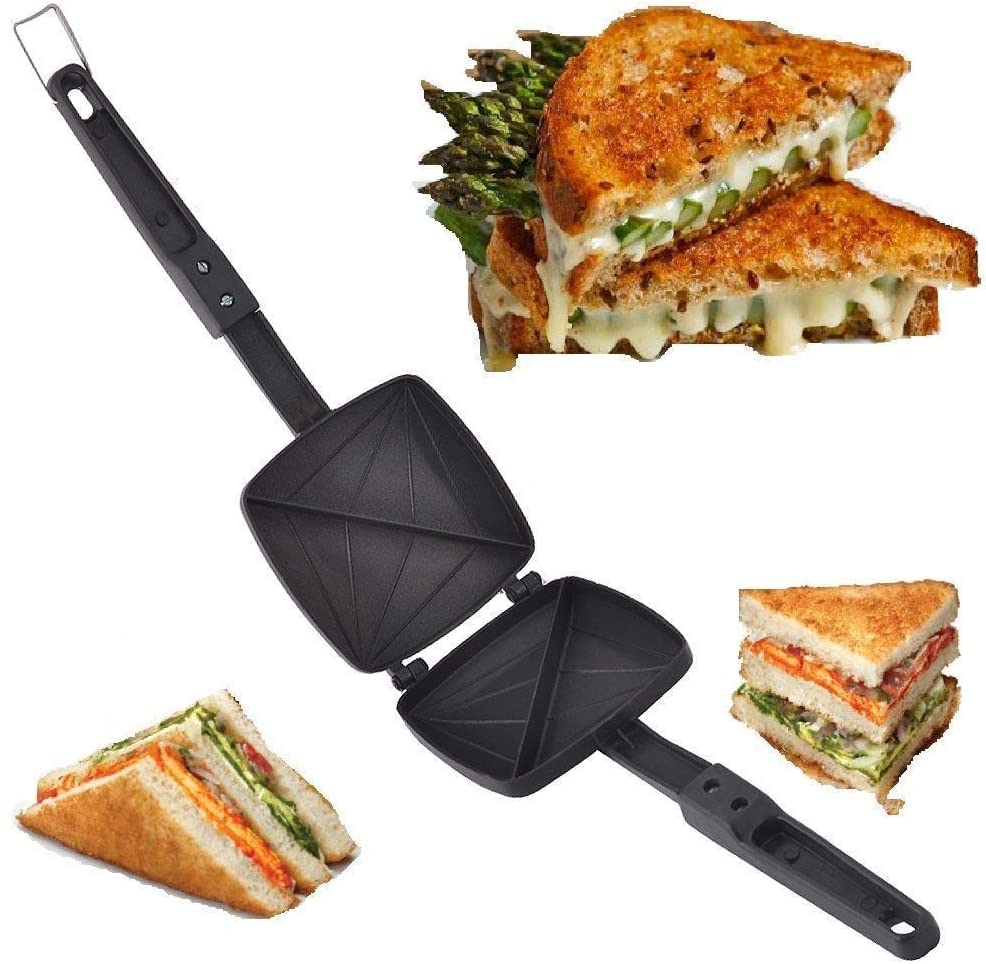Tostador de Sándwich Hierro Antiadhesente Negro para Botanas