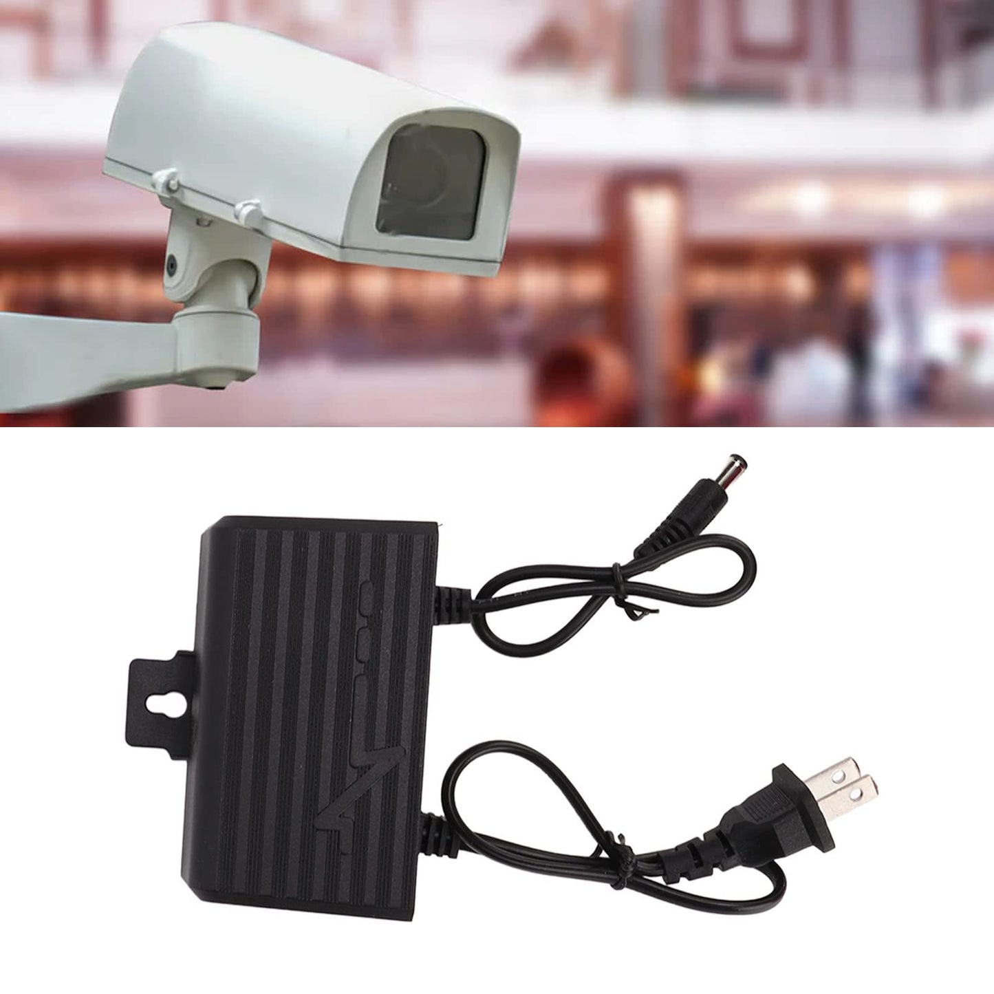 Enchufe de Fuente de Alimentación, Protección contra la Lluvia Al Aire Libre 12V 2A Adaptador a Prueba de Herrumbre para Cámaras de Vigilancia Monitor (Enchufe de EE. UU.)