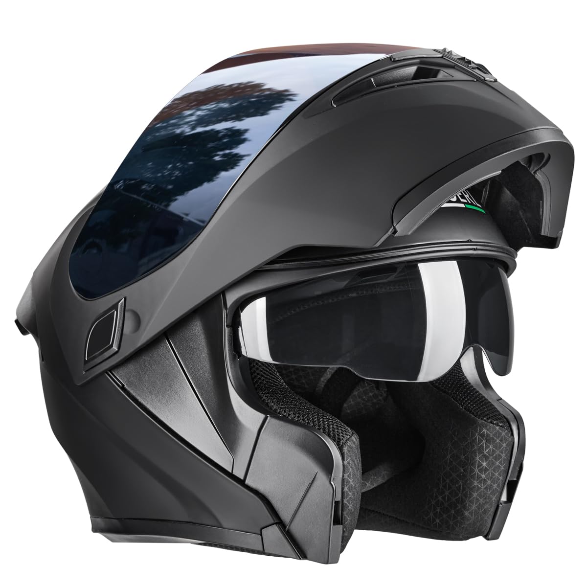 MOCOERL Casco Modular, Casco Integral Abatible para Motocicleta, Cascos para con Doble Visera, Luz Led, Aprobado por Dot para Hombres 169 (XL)