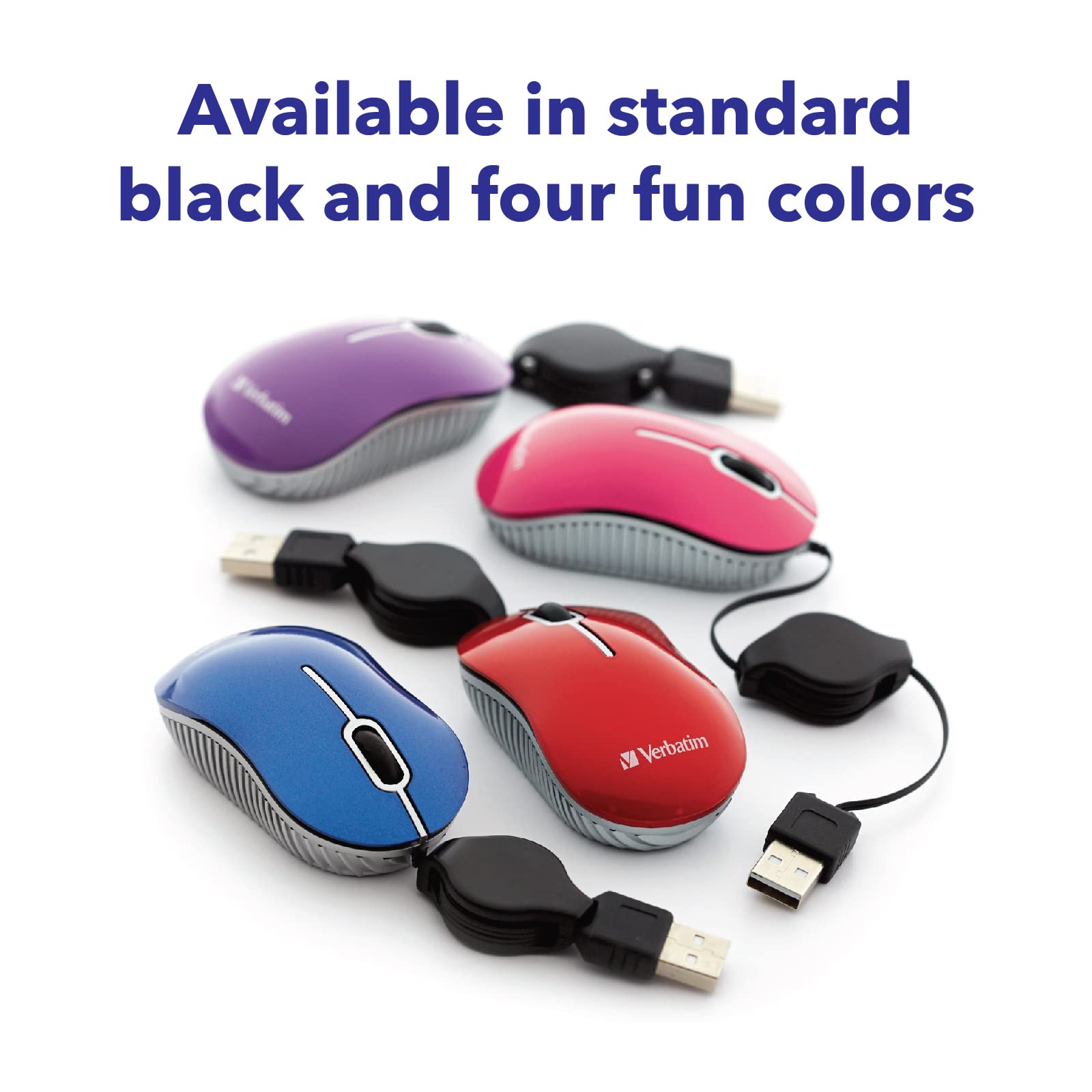 Mouse óptico Verbatim Mini USB-A Plug & Play Negro para computadora