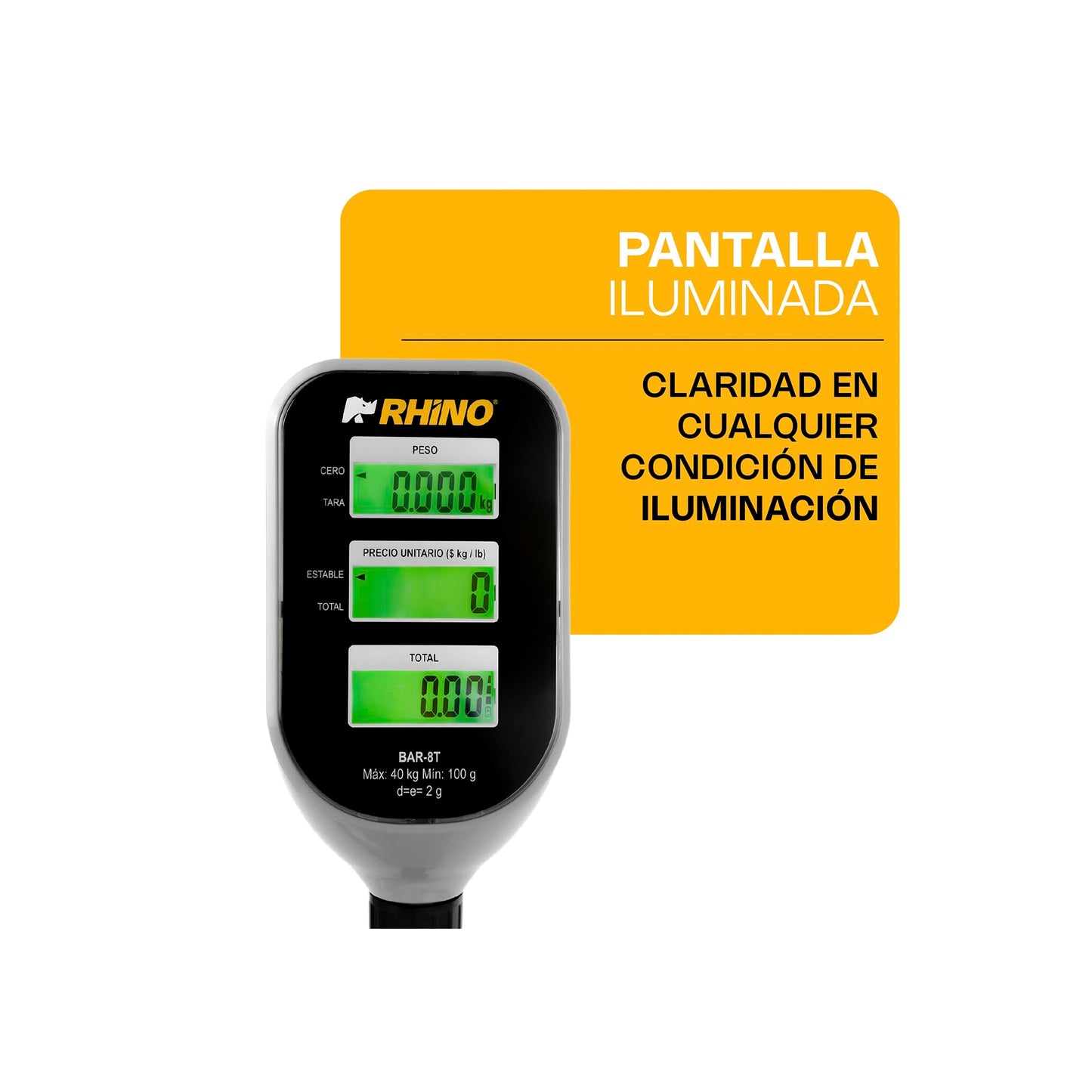 Báscula Digital Comercial RHINO Acero Inoxidable Precisión para Mujer