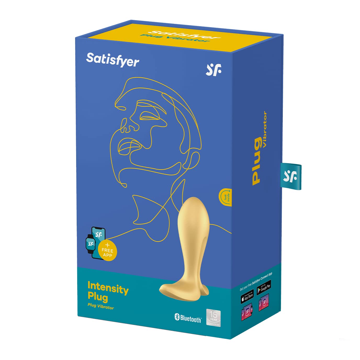 Vibrador Anal Satisfyer Oro con Control por Aplicación para Estimulación de Próstata y Plug Anal de Silicón, Unisex e Impermeable