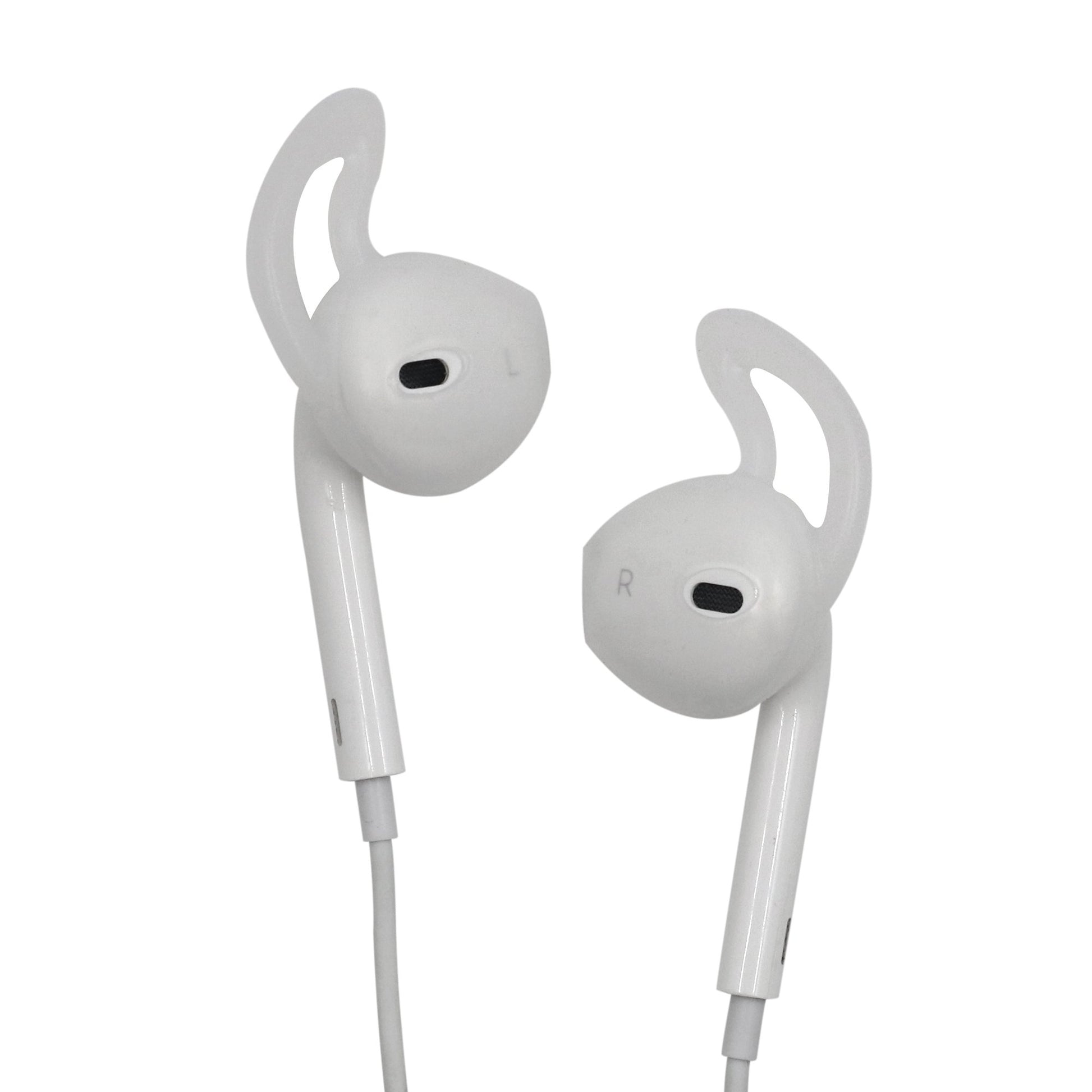 ALXCD Ear Gel for iPhone Earpods, Ear Buds Tips, 4 Pair Anti-slip Soft Silicone Replacement Earbud Tips for Earphone of iPhone7 SE 6s iPhone 6s Plus 5s [Sport](Black/White)
