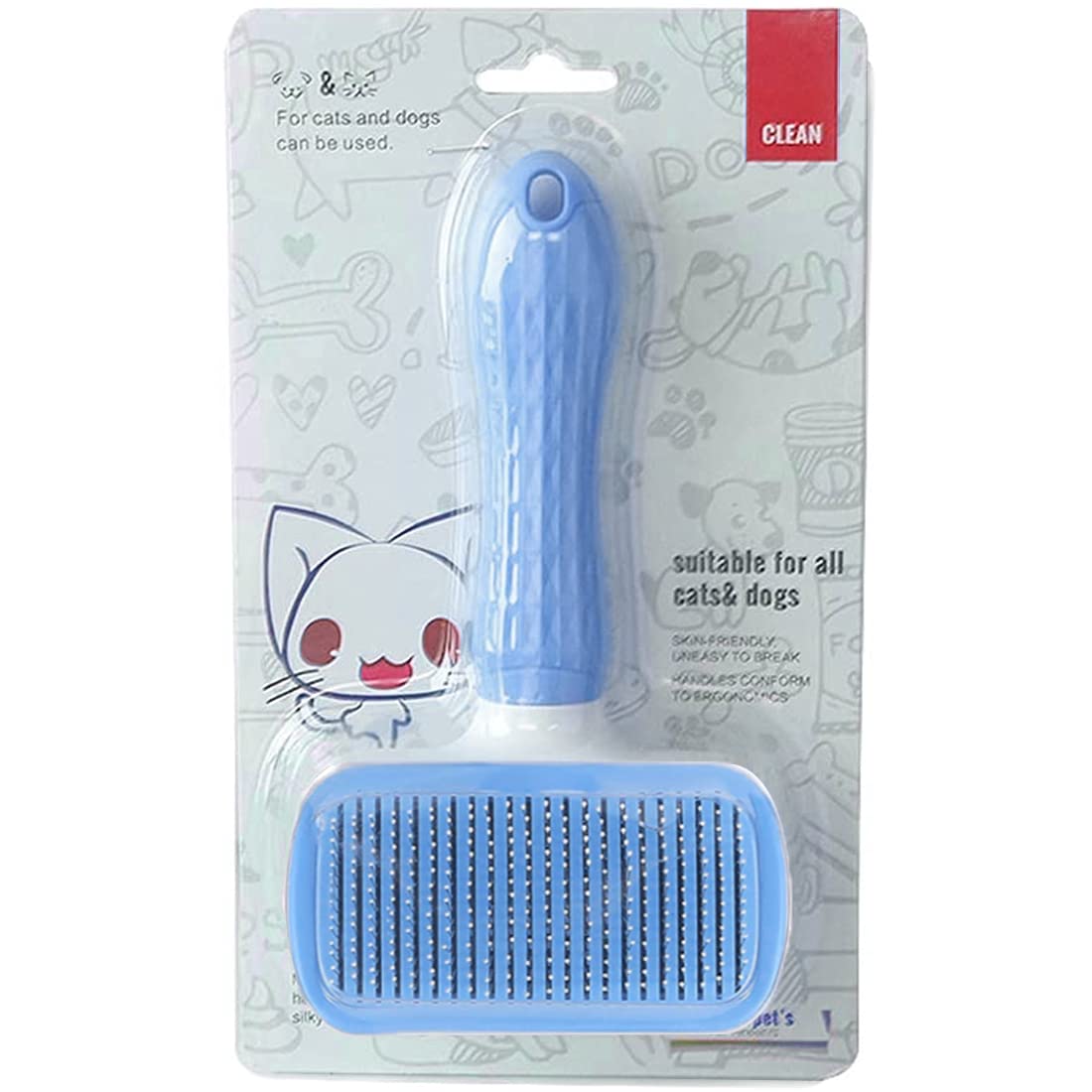 Cepillo Deslanador SINWEDA Azul para Perros y Gatos Pequeños y Medianos