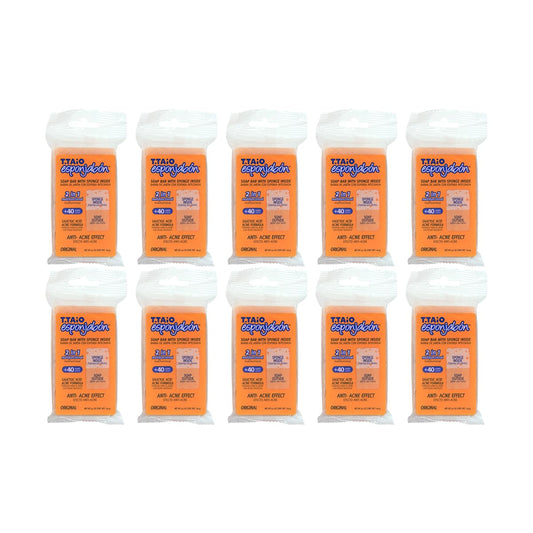 10 Piezas Esponjabon ANTI ACNE con Ácido Salicílico Esponja + Jabón 2 en 1