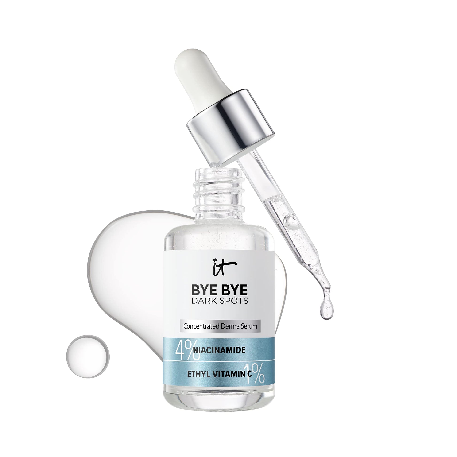 It Cosmetics Bye bye Dark Spots, Serum, Suero 4% Niacinamida Reduce las Manchas Oscuras y Mejora la Textura de la Piel en 8 Semanas, con 1% de Vitamina C Etílica, Todo Tipo de Piel, 30 ml