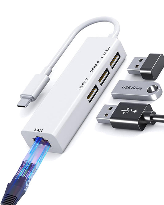 Adaptador Ethernet USB C YRTRGJ Gris 3.0 de 5 Gbps con Thunderbolt 3 y Docking Station para PC y MacBook