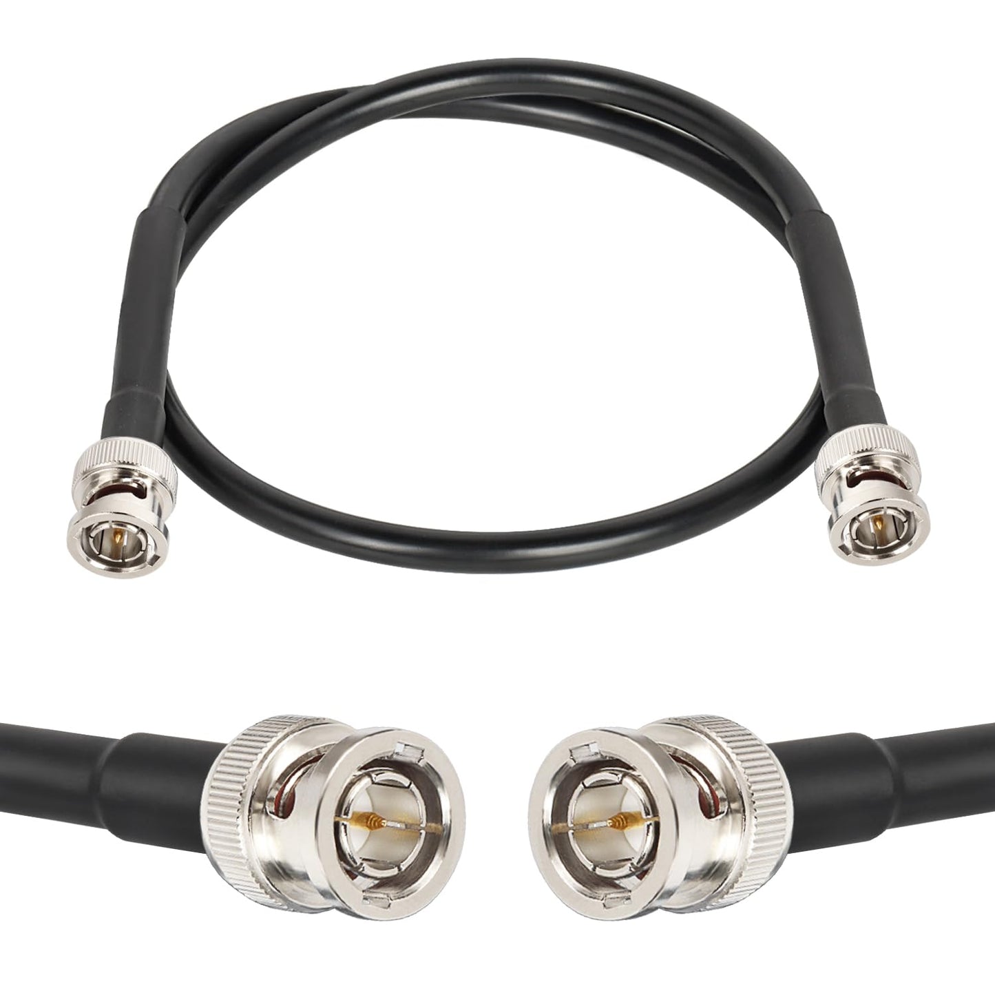 XRDS-RF Cable SDI 12G de 2 pies, Cables de Video SDI 3G/6G/12G 75ohm Cable Macho BNC Compatible con HD-SDI/3G/6G-SDI/4K/8K para Cámara de Seguridad de Video Convertidor SDI