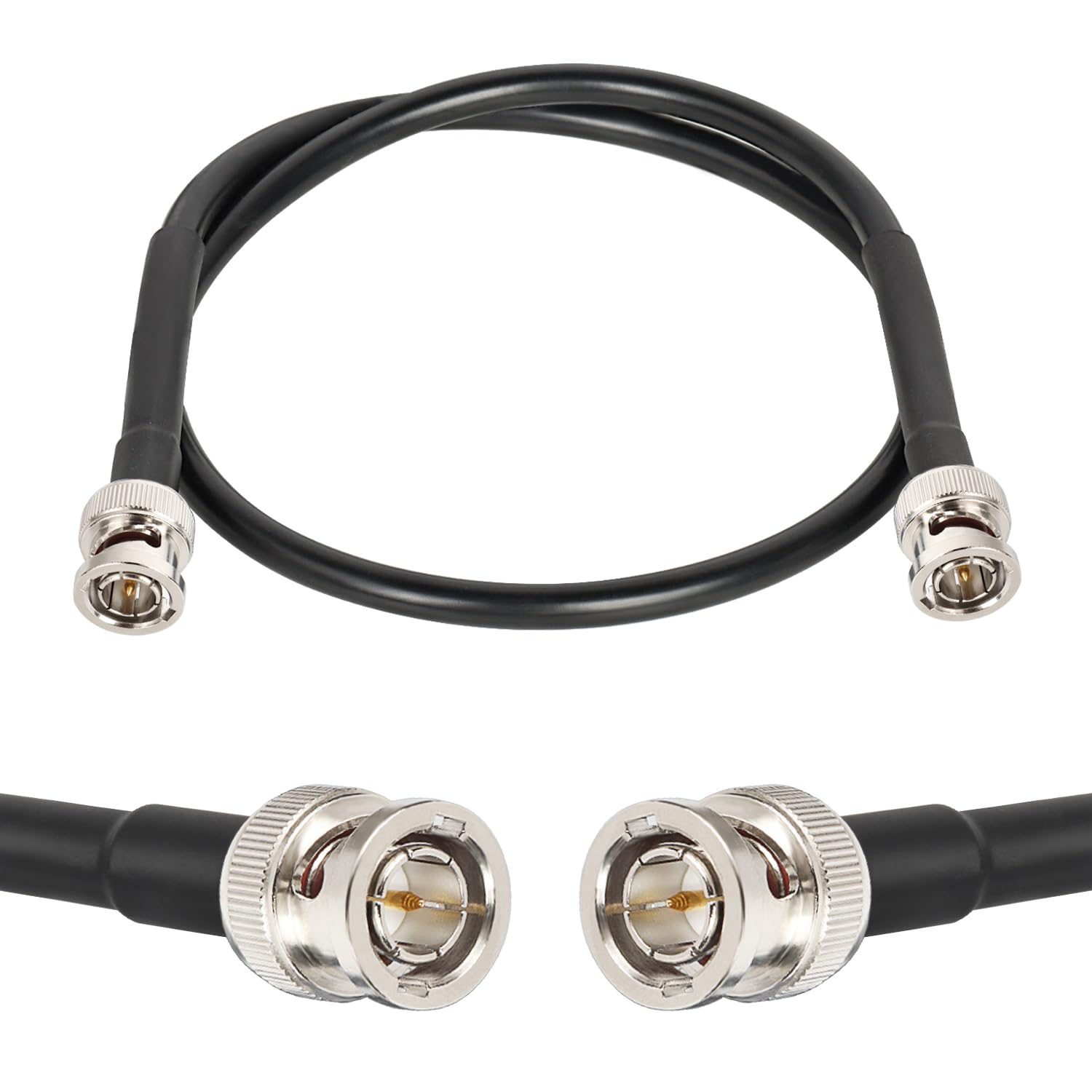 XRDS-RF Cable SDI 12G de 2 pies, Cables de Video SDI 3G/6G/12G 75ohm Cable Macho BNC Compatible con HD-SDI/3G/6G-SDI/4K/8K para Cámara de Seguridad de Video Convertidor SDI