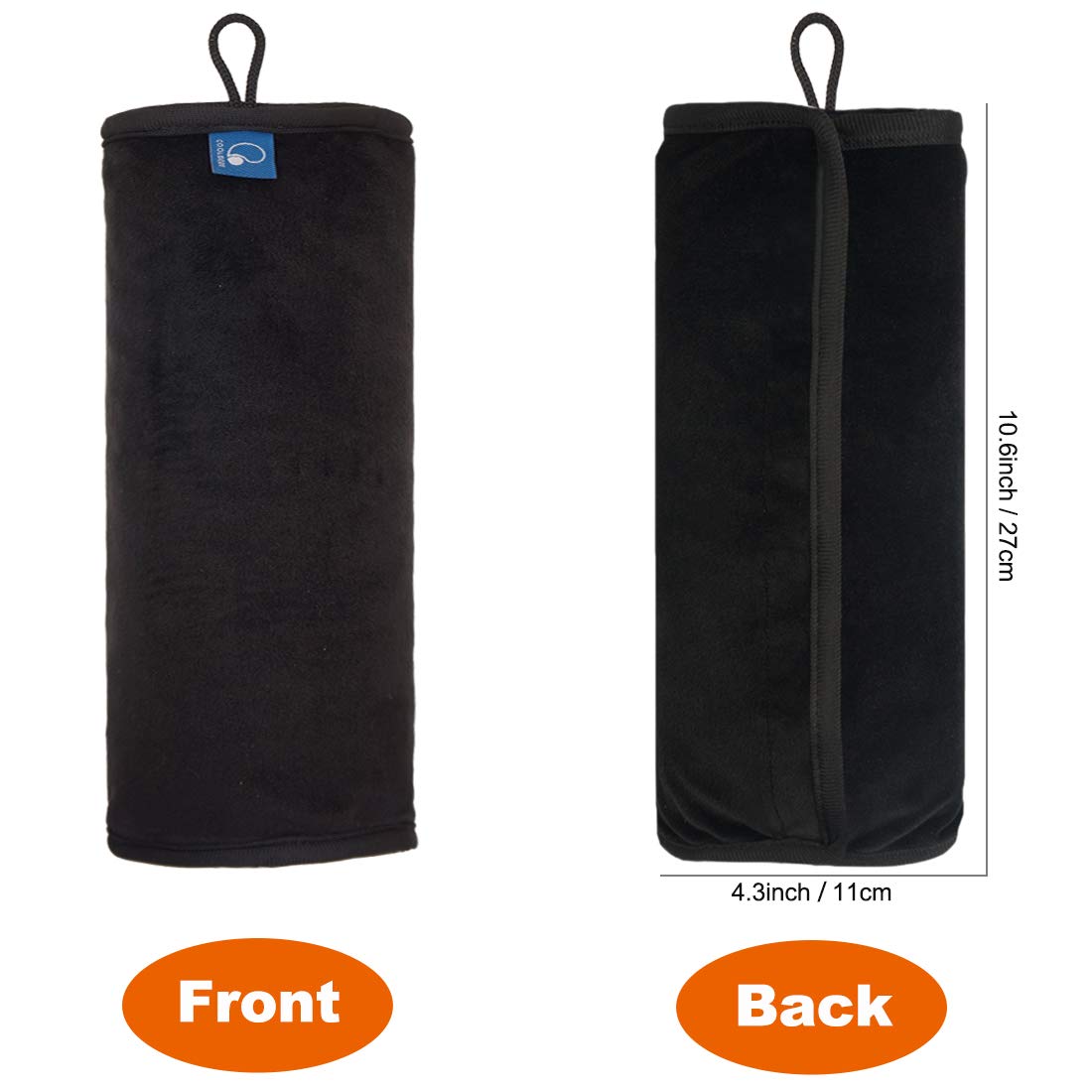 COOLBEBE - Almohada para cinturon de seguridad para ninos, extra suave, almohada de viaje para cuello y hombro en el coche, almohadilla universal para asiento de coche para ninos, bebes, adultos, color negro