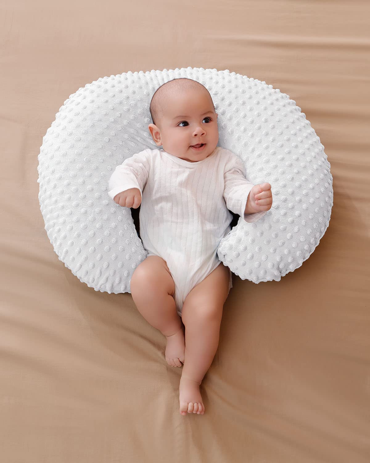 Aullar - Almohada y posicionador de lactancia con funda para lactancia materna y alimentación con biberón, apoyo para bebé, tiempo de barriga, soporte para sentarse al bebé, soporte para despertar