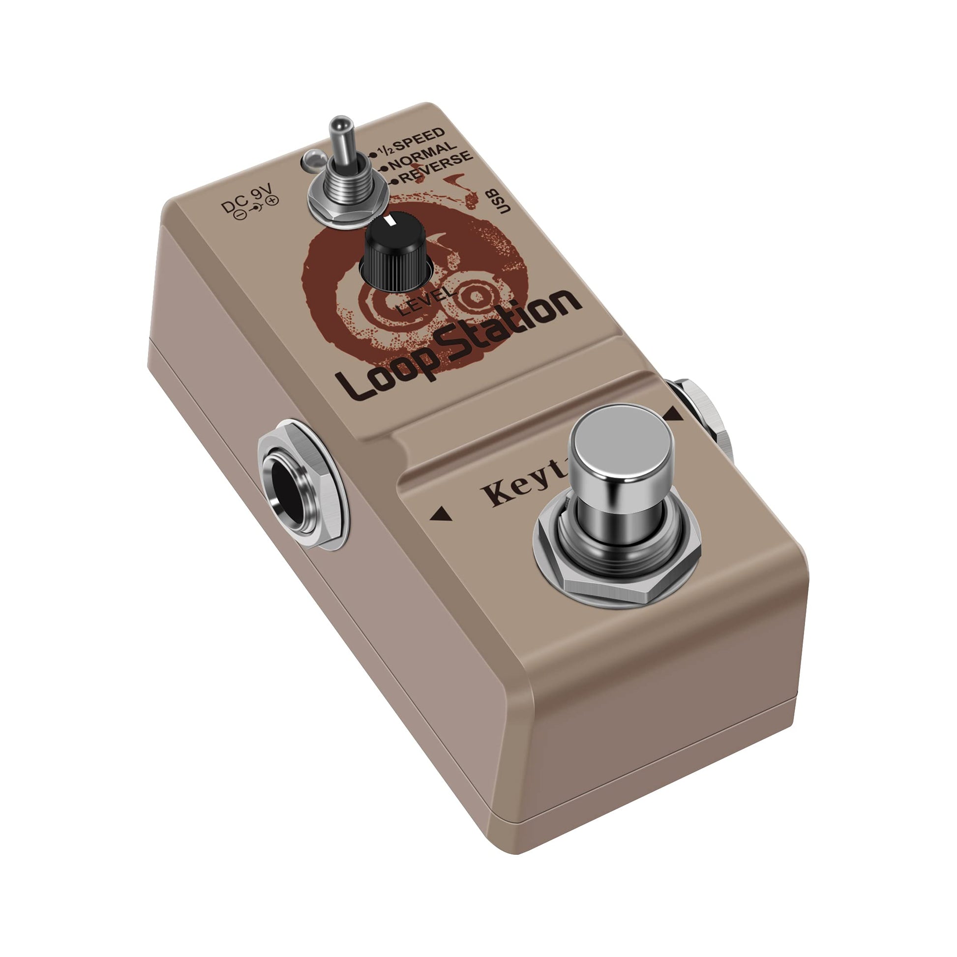 Keytars Guitar Looper Pedal Loop Station Unlimited Overdubs 10 Minutes of Looping, 1/2 time, and Reverse USB Port 3Mode Mini Size True Bypass