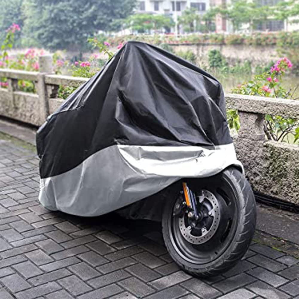 Biula, Funda para Moto, con Protección UV, Negro/Plata, 2XL