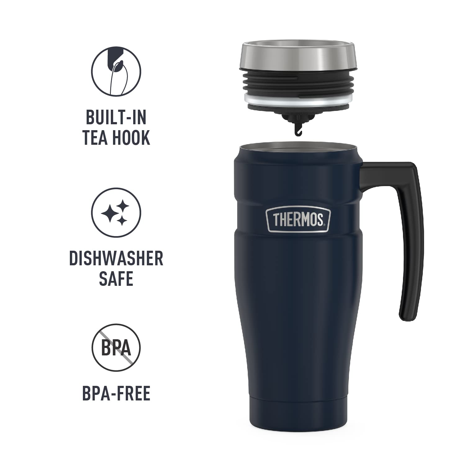Taza de Viaje Thermos Stainless King azul Mate Aislada al Vacío