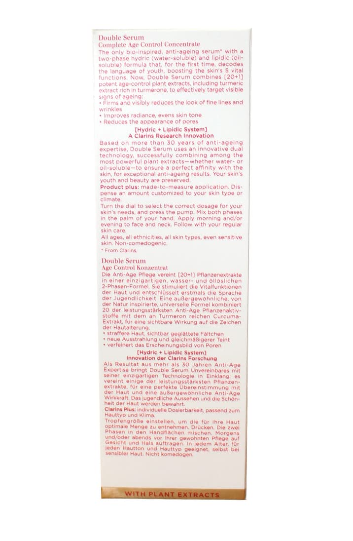 Clarins Double Serum Complete Age Control Concentrate, 2.5 Ounce