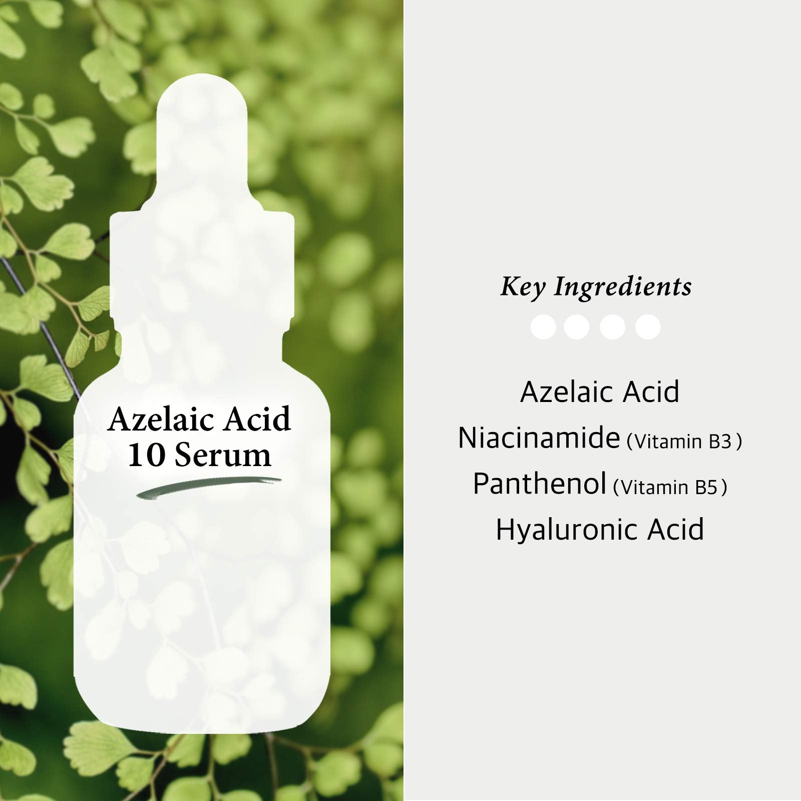 Cos De BAHA Sérum facial de ácido azelaico 10% con niacinamida, para el cuidado de la piel de rosácea, de cicatriz de acné quístico - 1 oz, 30 ml