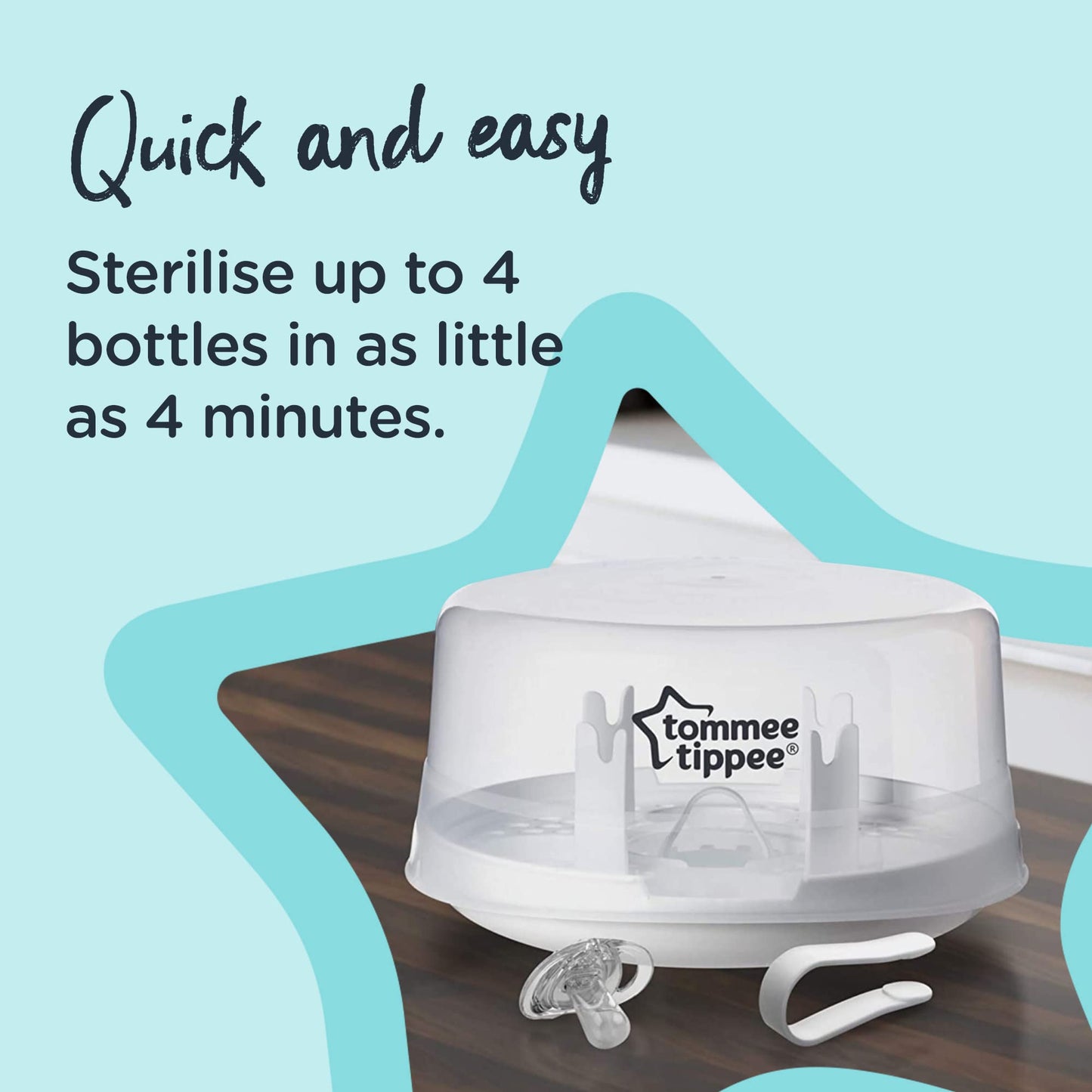 Esterilizador de Botella de Vapor Tommee Tippee Blanco para Viaje sin BPA