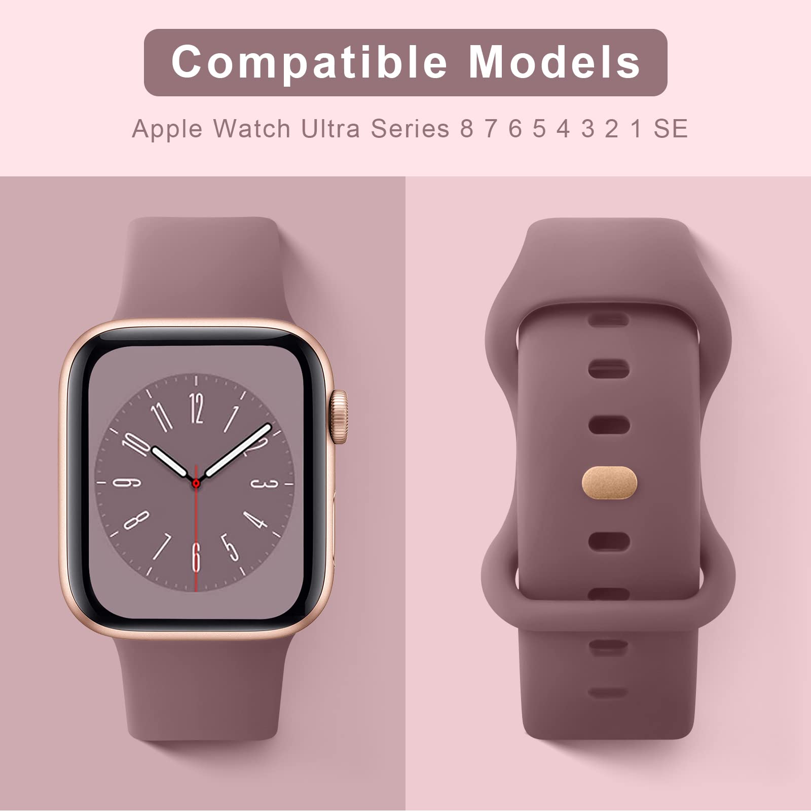 Bandas de Silicona Líquida Compatible con Apple Watch Serie 10 Multicolor, Paquete de 4 para Mujer y Hombre