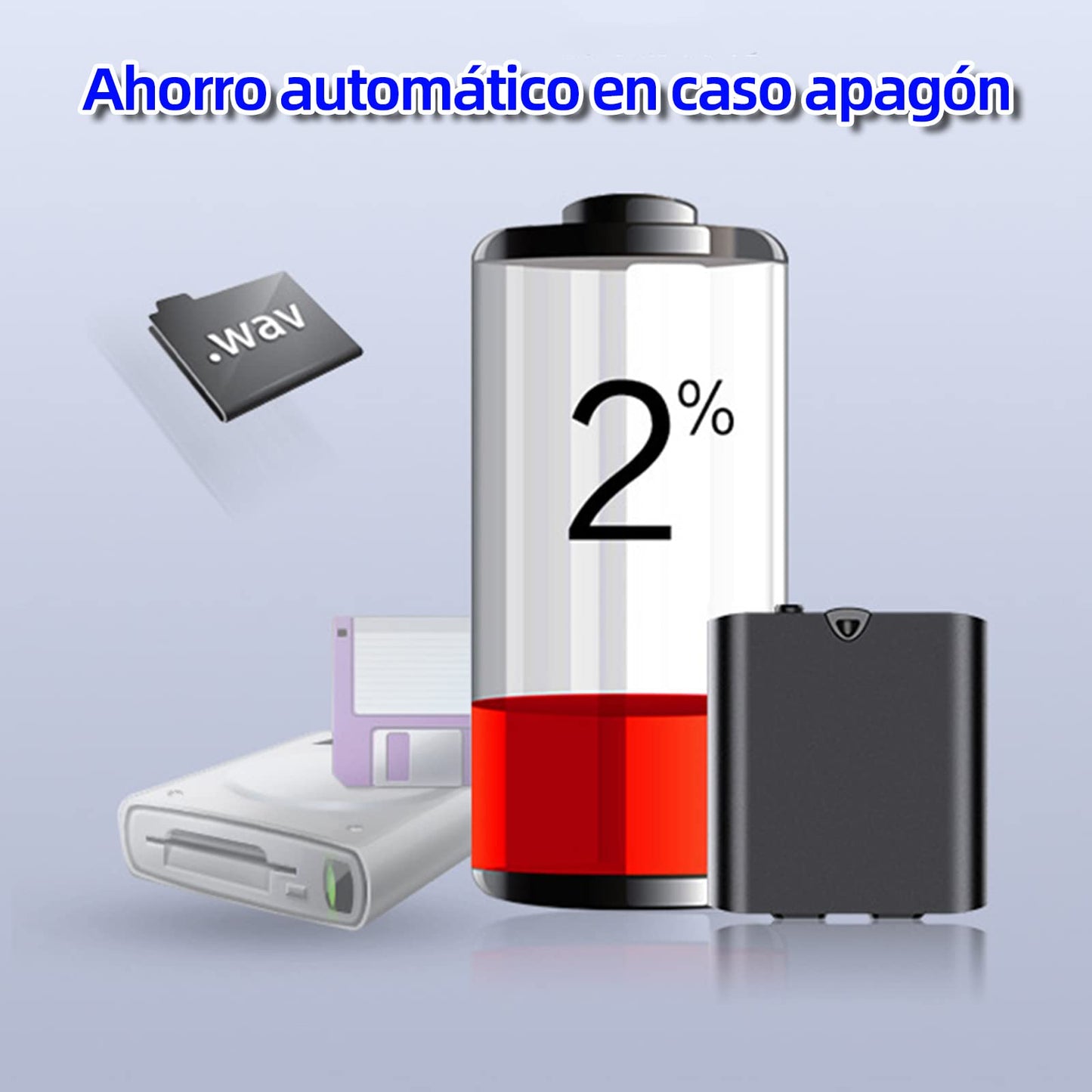 Grabadora de Voz PEIONO 8 GB Inteligente Negra con Cancelación de Ruido y Fuerza Magnética