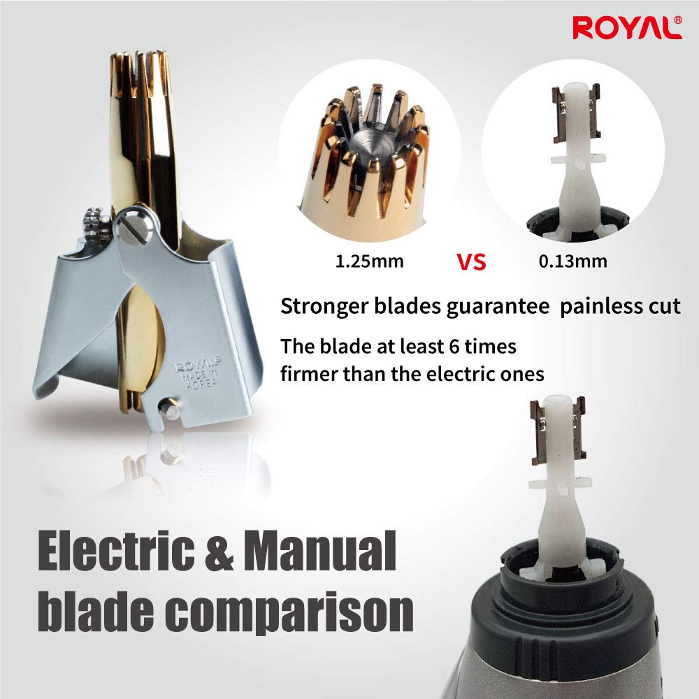 [Made in Korea] Real Gold - Recortadora de pelo para hombre, "Golden Birdie", sin alergias, manual, sin batería, impermeable, sin dolor con doce cuchillas de doble filo, mecanismo patentado ET-4PG