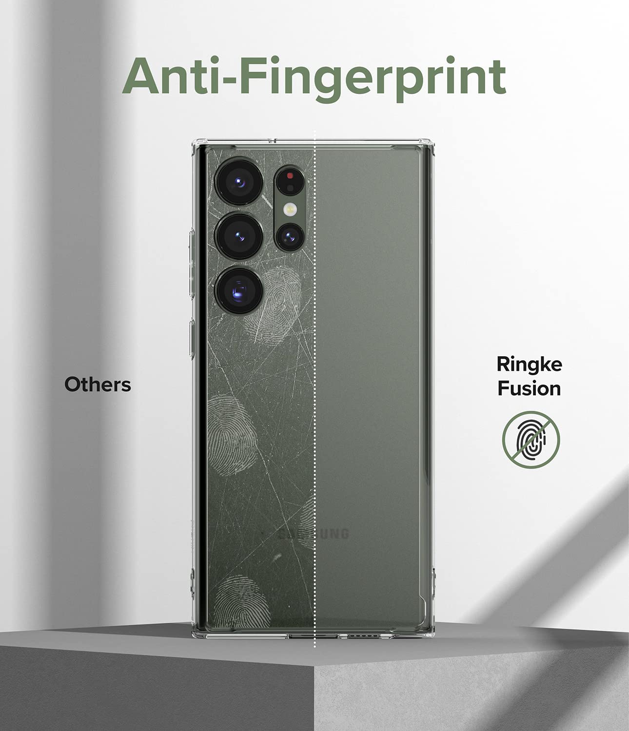 Funda Ringke Fusion Transparente Mate Antihuellas para Samsung Galaxy S23 Ultra 5G