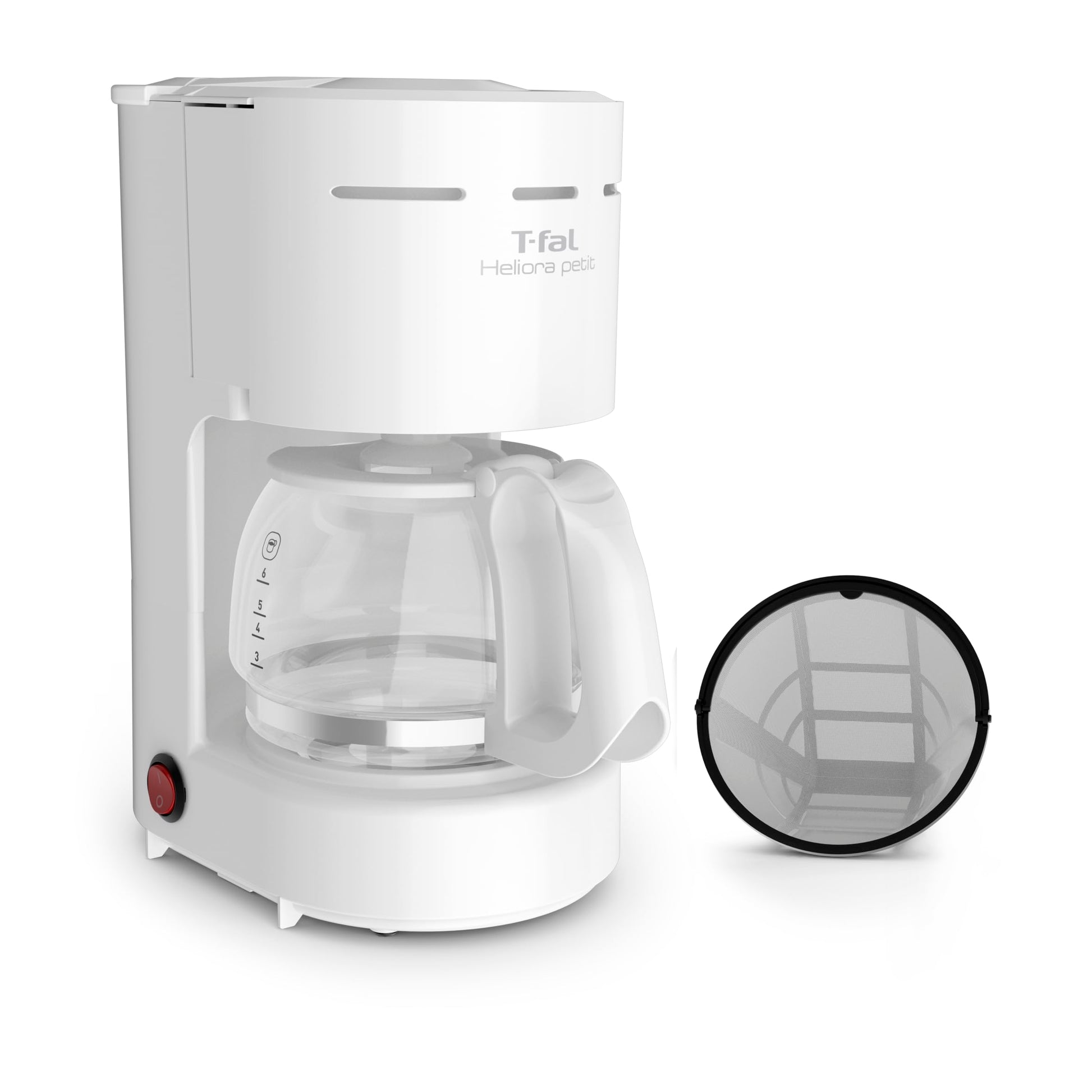 Cafetera de Filtro Permanente T-Fal Blanca con Sistema Antigoteo