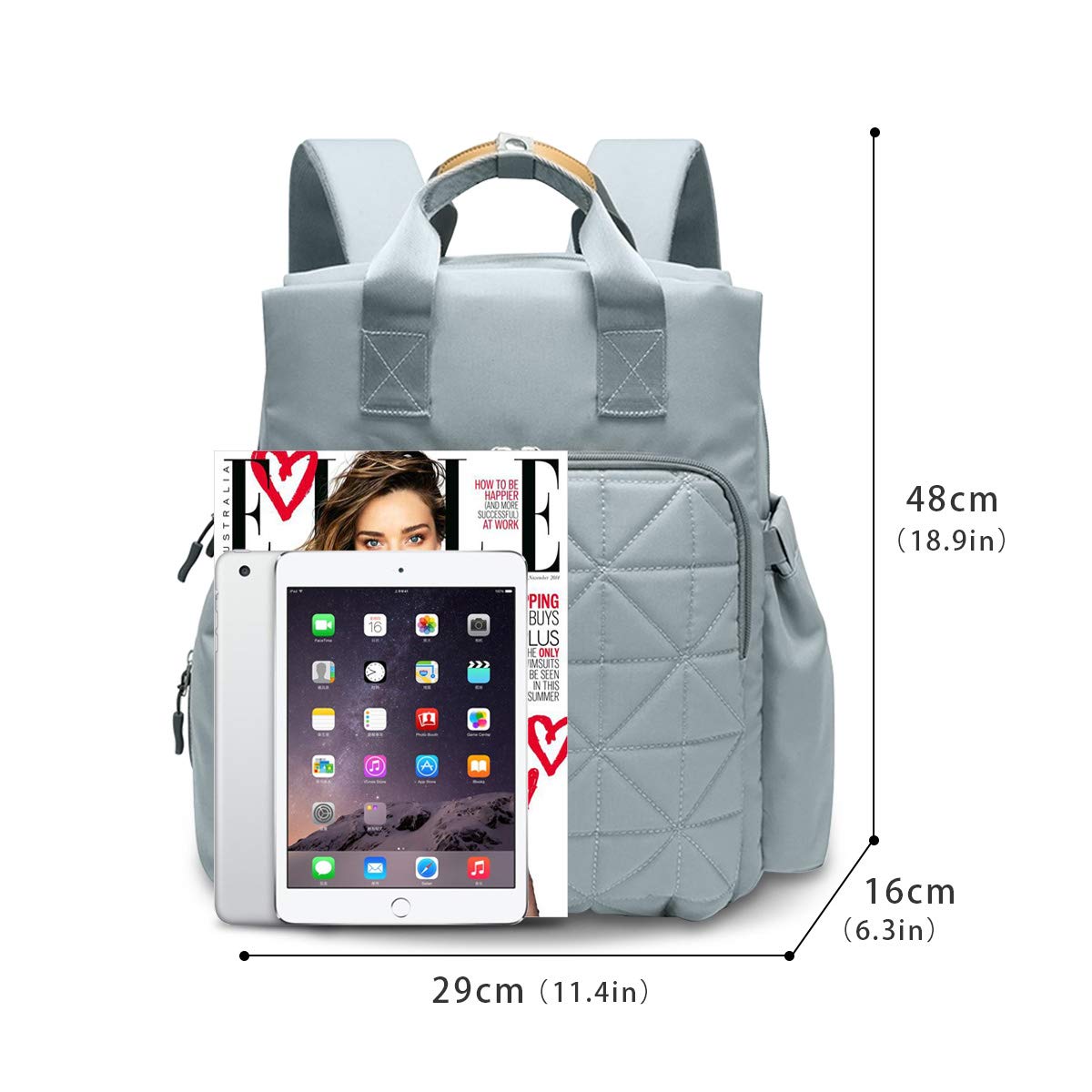 SONARIN Impermeable Mochilas para Pañales Con Nappy Changing Mat,Gran Capacidad, Organizador de Mochila de Viaje,hasta 17 bolsillos,Diseñado para madres posparto,Elegante y Durable(Gris)