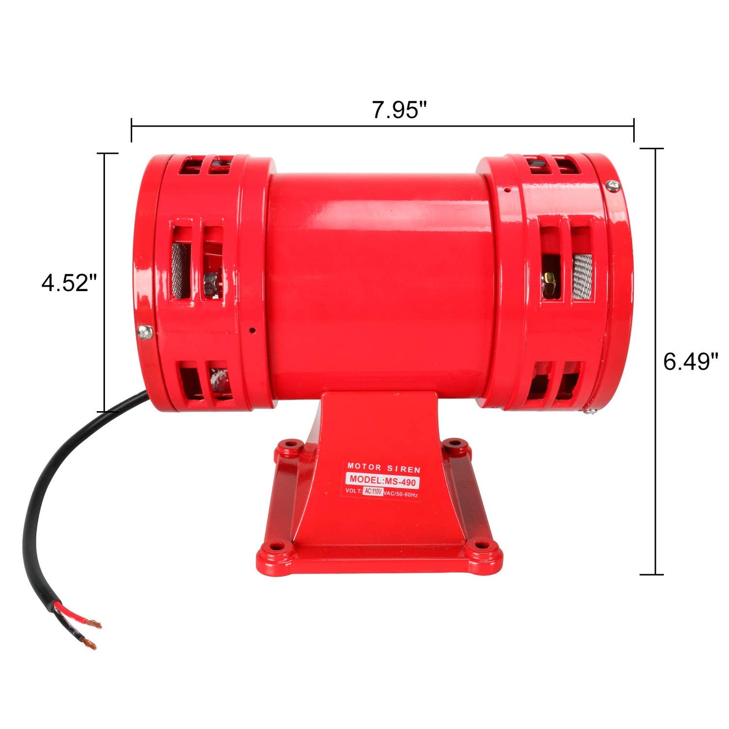 Sirena de Alarma YaeCCC 110V 150db Súper Fuerte en Rojo para el Hogar