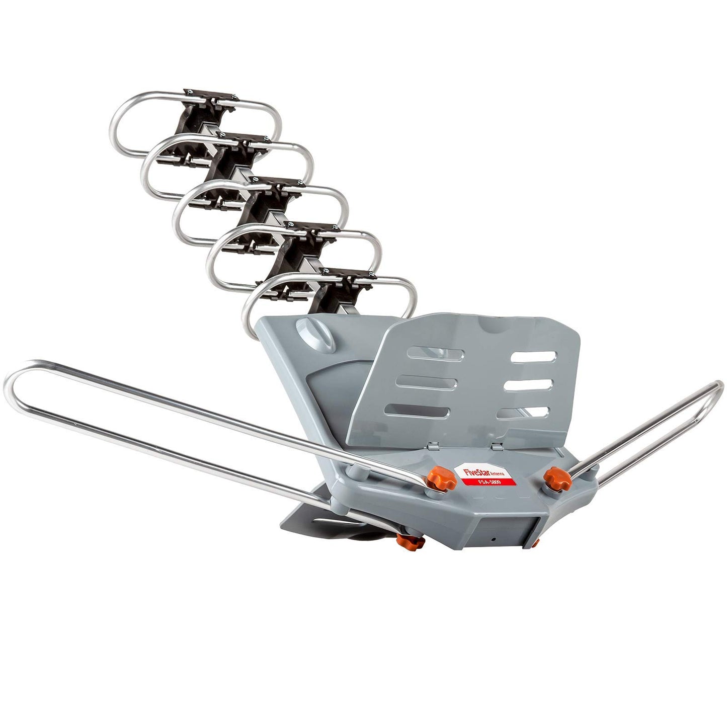 Five Star Outdoor 150 Mile Motorized 360 Degree Rotation OTA Amplified HDTV Antenna for 2 TVs Support - UHF/VHF/1080P Channels Wireless Remote Control - 40FT Coax Cable