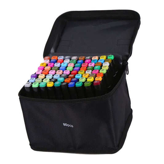 Kit de Marcadores de Arte de Doble Punta en 80 Colores, Ideales para Manualidades, Diseño y Dibujo para Niños y Adultos