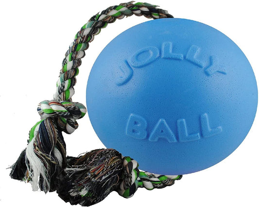Jolly Pets Romp-n-Roll - Juguete para Perro con Cuerda y Bola, 6 Pulgadas/Mediano, arándano, número de Modelo: 606 BB