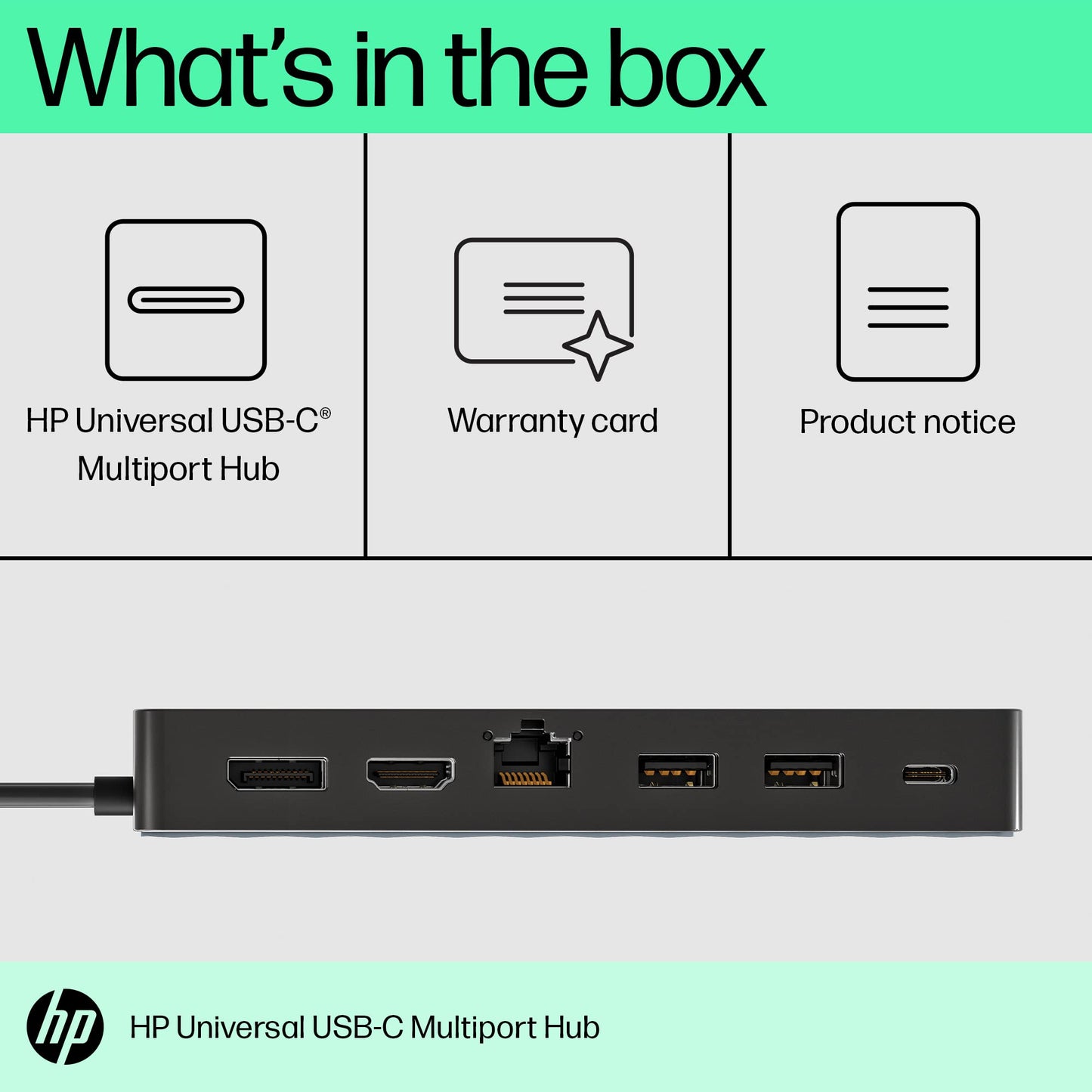 HP Hub Multipuerto Universal USB-C, 7 Puertos, HDMI, USB Tipo A, Display Port, USB-C, Ethernet (50H55AA)