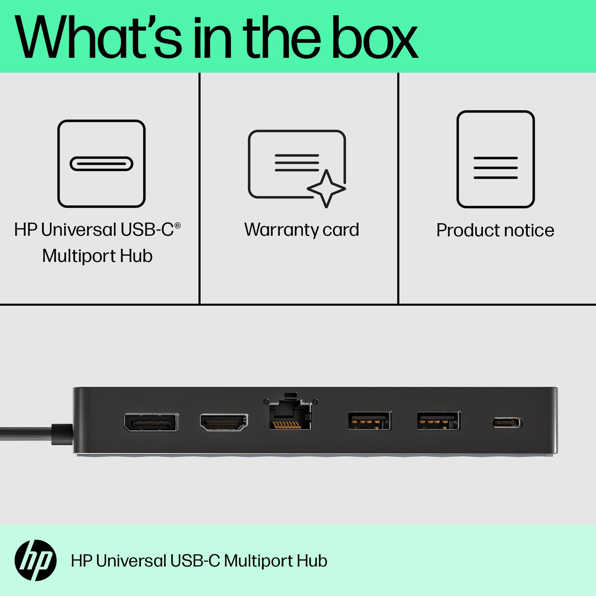 HP Hub Multipuerto Universal USB-C, 7 Puertos, HDMI, USB Tipo A, Display Port, USB-C, Ethernet (50H55AA)