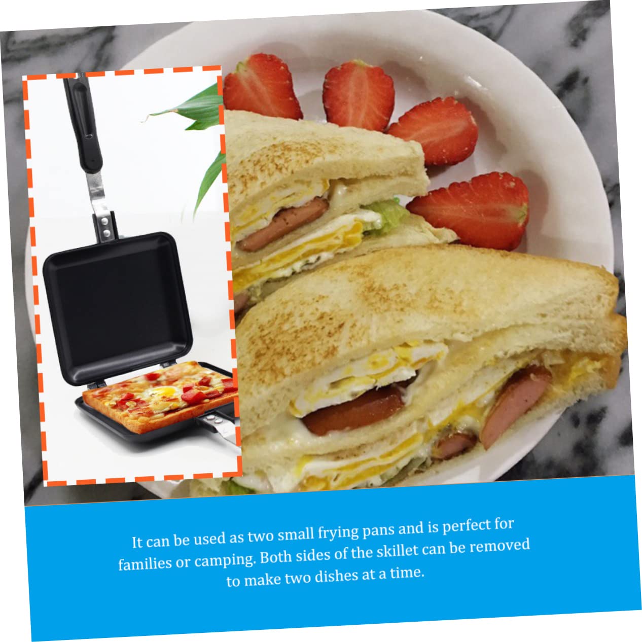 Cabilock Sandwichera Simple Prensa De Sándwich De Aluminio Herramienta De Cocina Antiadherente Molde Para Pan De Sándwich Esencial De Cocina
