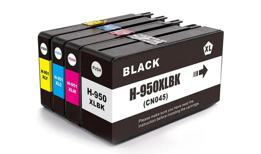 Kit 4 Colores Cartucho Generico Compatible 950 XL y 951 XL para impresoras 8100, 8600, 8600 Plus, 8610, 8615, 8620