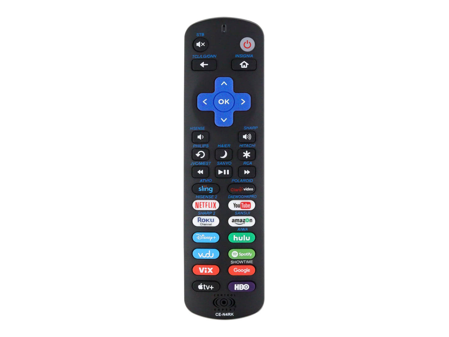 CONTROL EXPERT Control Remoto Compatible para Pantalla con ROKU Integrado, TCL, HISENSE, ATVIO, ONN, Sharp, Philips, LG, JVC, Insignia, Compatible con Aparatos, Premiere Y Express