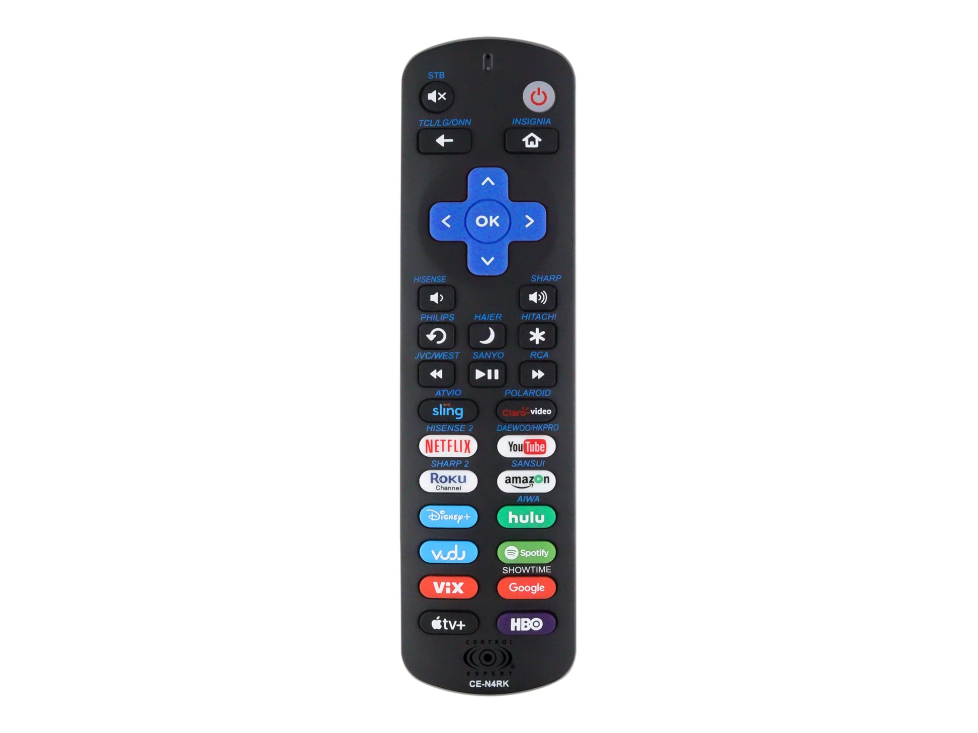 CONTROL EXPERT Control Remoto Compatible para Pantalla con ROKU Integrado, TCL, HISENSE, ATVIO, ONN, Sharp, Philips, LG, JVC, Insignia, Compatible con Aparatos, Premiere Y Express
