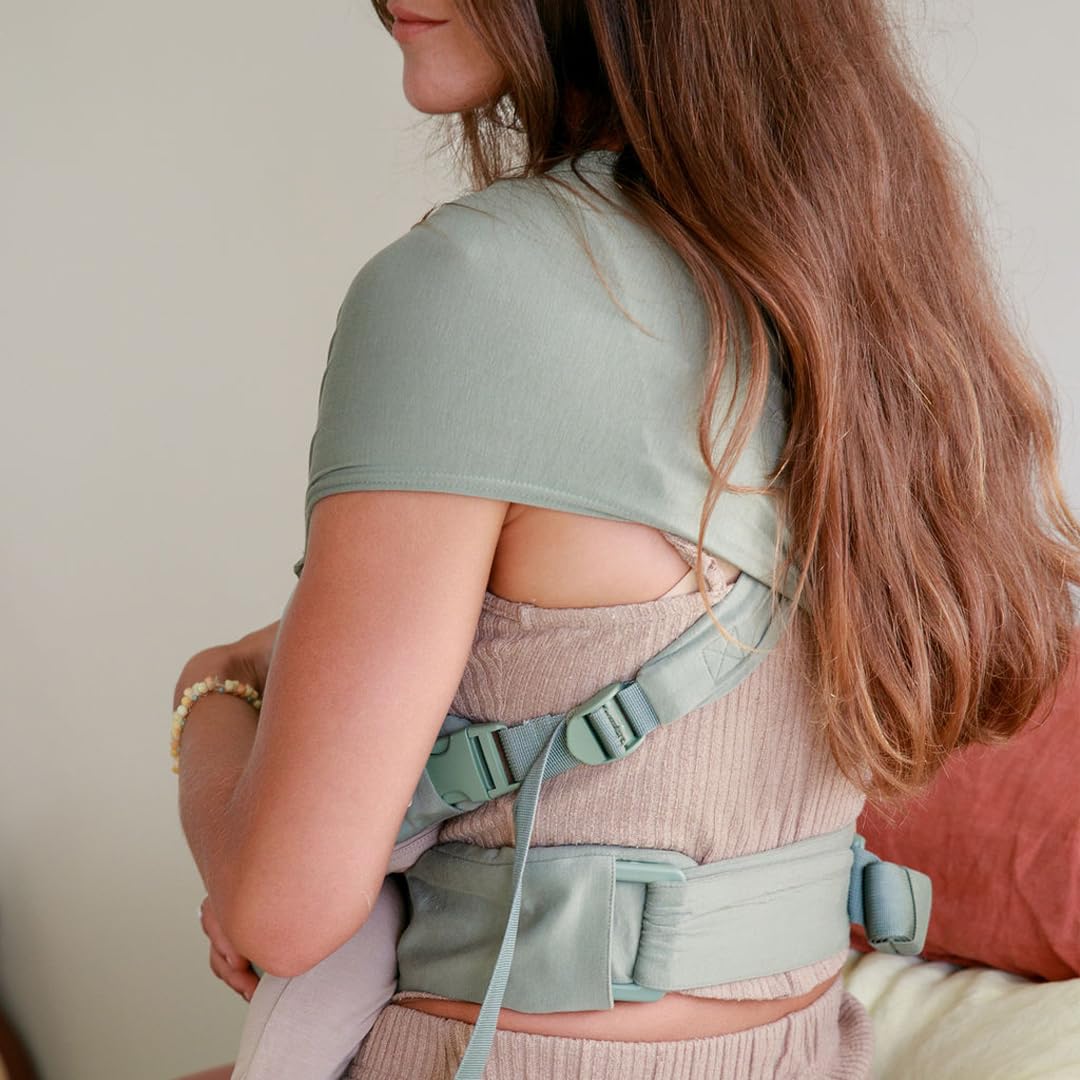 WildBird - Envoltura con Hebilla Aérea - Bebés 0-6 Meses - Grande (L-4XL) Acadian - Portabebés para Recién Nacido - Portada Frontal - Tela Suave, Correas, Soporte para la Cabeza, Cinturón de Cintura