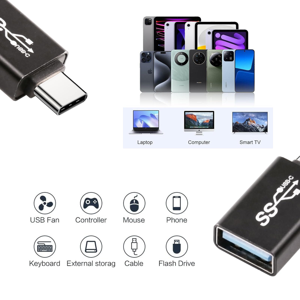 Juego de Adaptadores USB 3.1 C Pastall 4P Negro