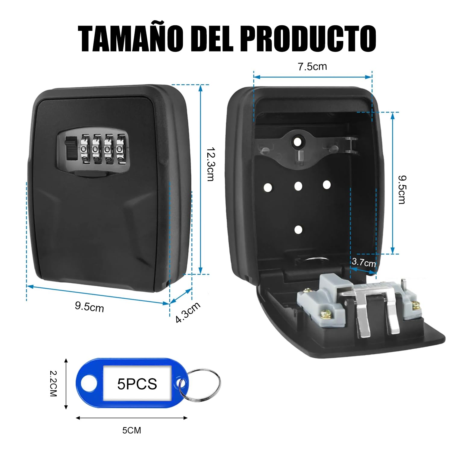 Caja de Seguridad para Llaves VEXORA Resistente al Agua de 4 Dígitos para Casa y Oficina