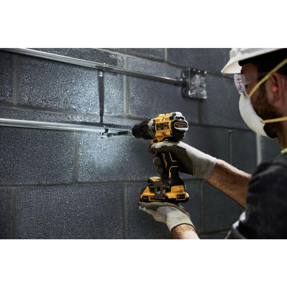 DEWALT - Taladro de martillo máximo de 20 V, 1/2 pulgadas, inalámbrico y sin escobillas, compacto con ajuste de 2 velocidades, solo herramienta desnuda (DCD805B)