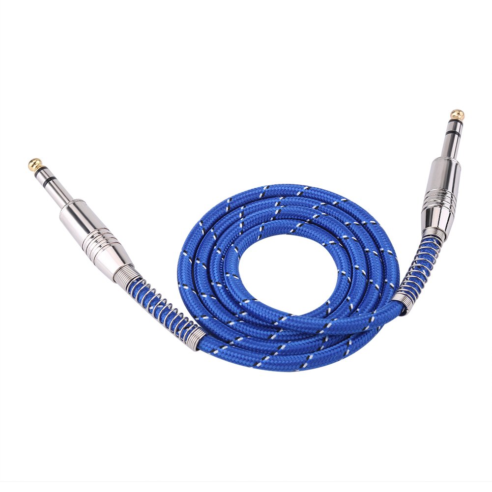 6.35 mm Macho estéreo a 6.35 mm Macho Jack Cable de Audio estéreo balanceado, línea de interconexión balanceada para Mezclador, Guitarra eléctrica, Amplificador, Grabador de micrófono.(1m)