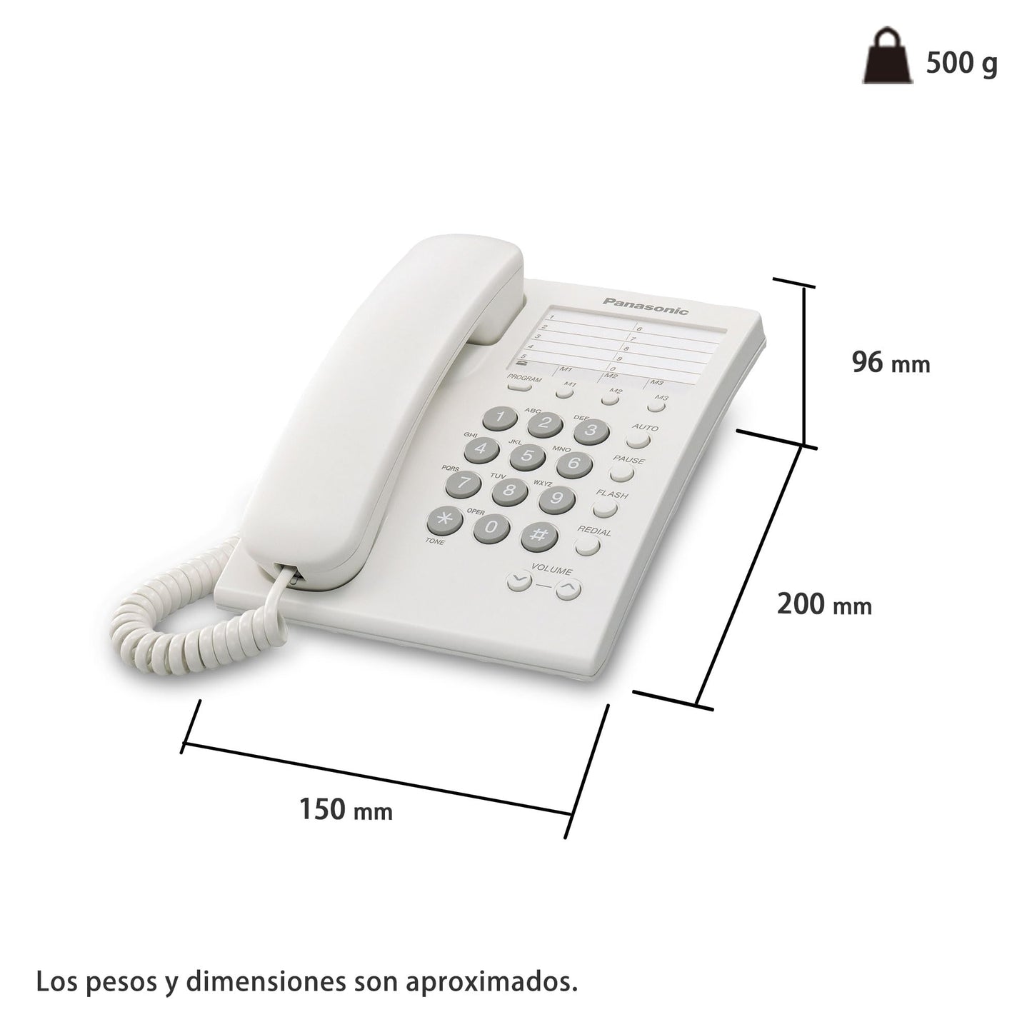 Panasonic KX-TS550MEW Teléfono Fijo de Línea Fija