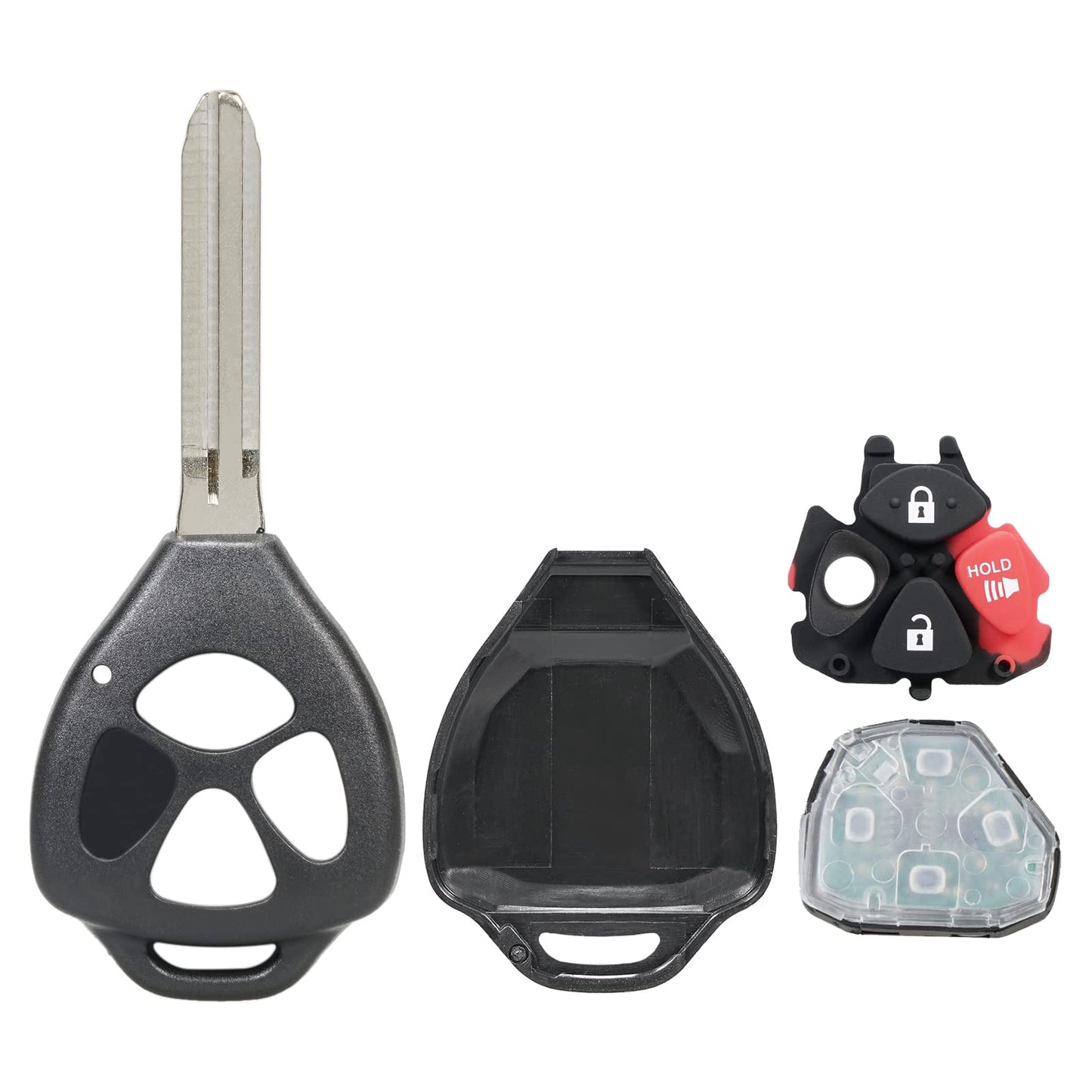 Llave de repuesto con mando a distancia de entrada sin llave para vehículos Toyota Rav4 2006-2010/Scion XB 2008-2013 que utilizan HYQ12BBY con chip 4D67 (paquete de 2 unidades)