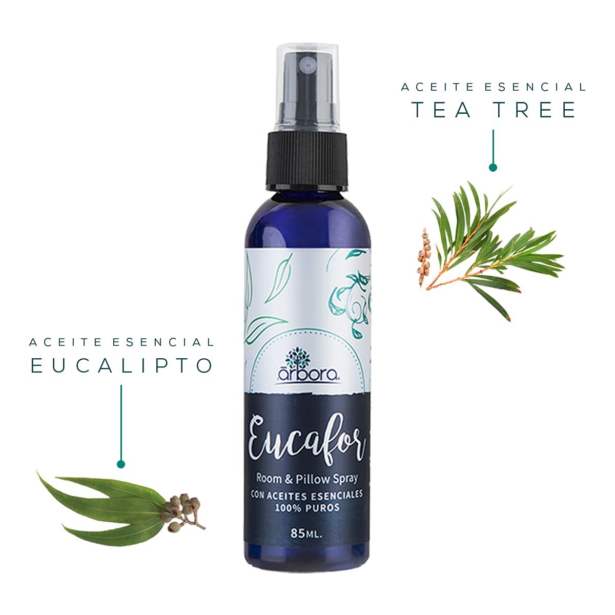 Kit Invernal: Aceite Euca+Plus + Spray Eucafor. Con aceites esenciales de EUCALIPTO, MENTA, TEA TREE y más. Aromaterapia. 90 ml. + 85 ml. ÁRBORA