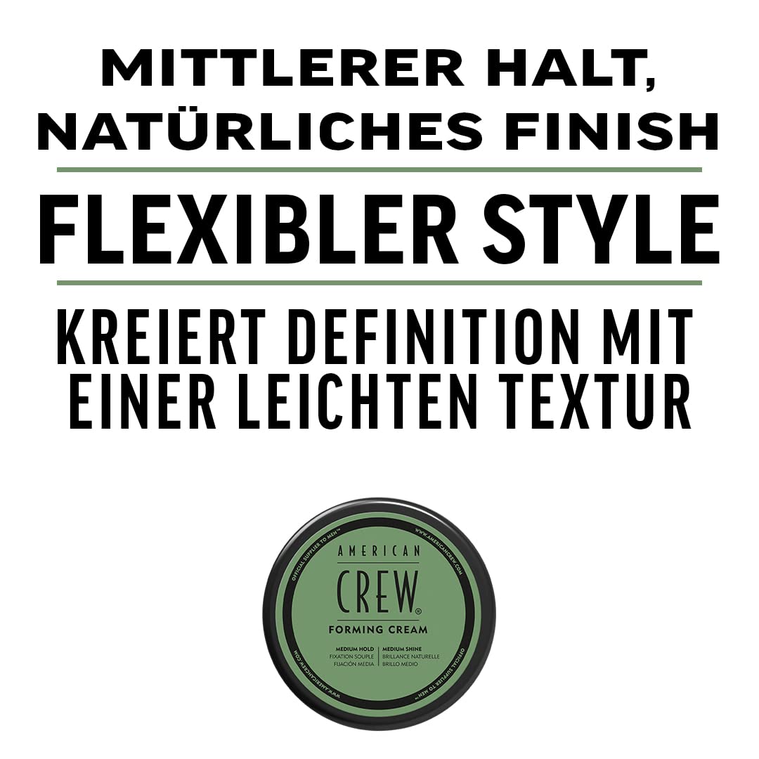 American Crew Forming Cream 85g - Fijación duradera para peinados clásicos - Producto profesional para estilos impecables - Ideal para hombres - Envase de 85g