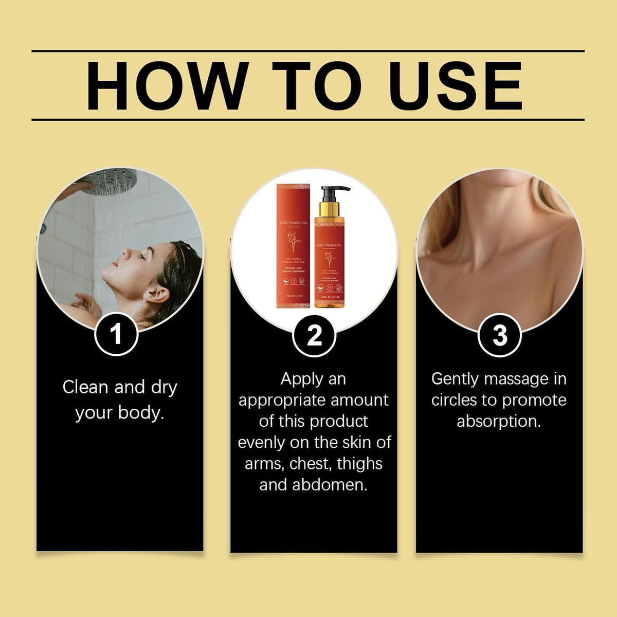 RUIAO 3PC Body Oil, De Rápida Absorción, no Grasoso, Contiene Extracto de Rosa para Tensar la Piel, Lujoso Regalo de Spa.
