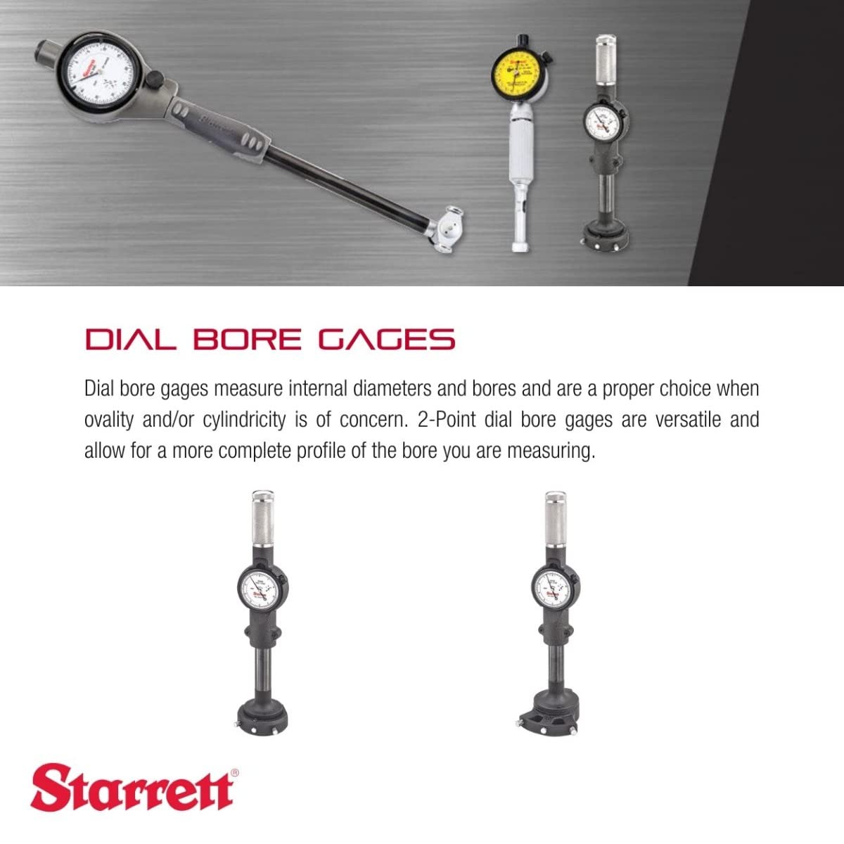Calibrador de Orificio de Esfera Starrett con Carcasa Protectora y Contactos de Carburo 2-6 Pulgadas