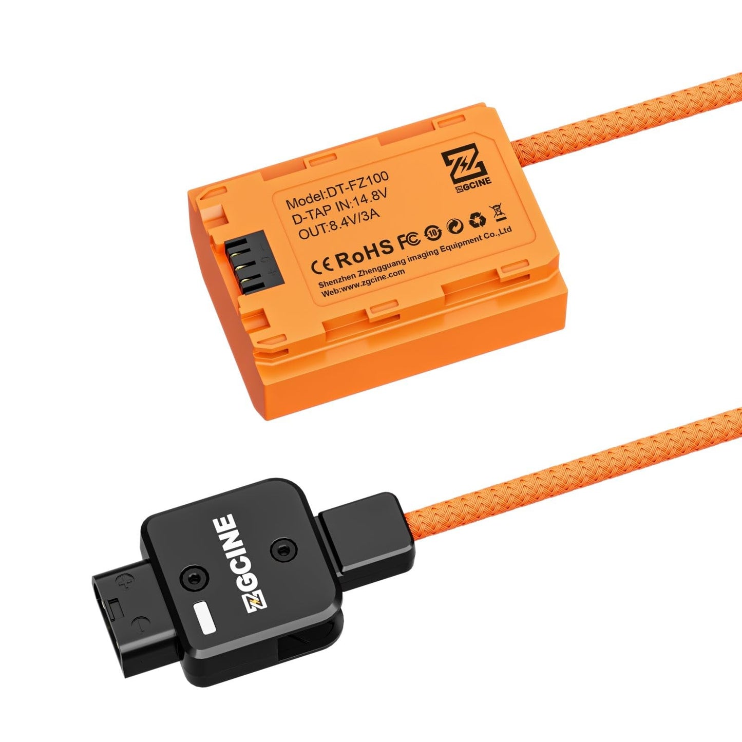 ZGCINE Cable D-Tap a Batería Dummy FZ100 60CM/1.5M, Voltaje de Salida: 8V, Cable Trenzado